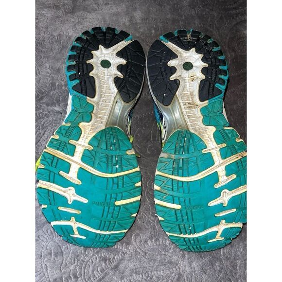 BROOKS Adrenaline GTS 14 Low Top Aqua/Neon Green Running Shoes Women’s 7.5 - Picture 8 of 10